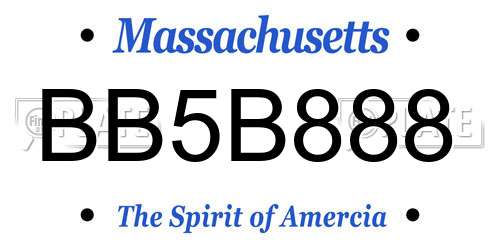 BB5B888 Massachusetts License Plate