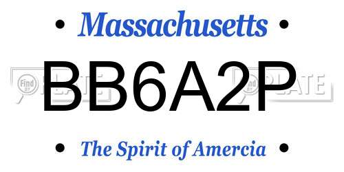 BB6A2P Massachusetts License Plate