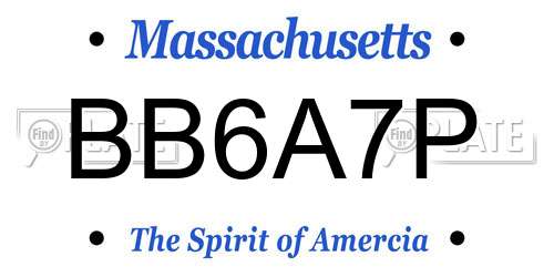 BB6A7P Massachusetts License Plate