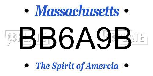 BB6A9B Massachusetts License Plate