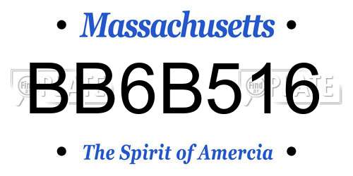 BB6B516 Massachusetts License Plate