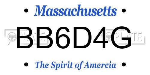 BB6D4G Massachusetts License Plate