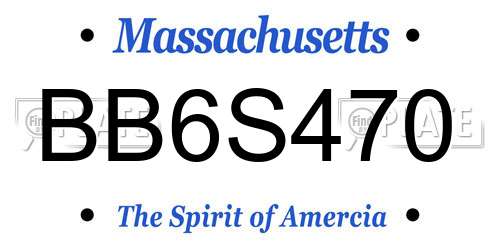BB6S470 Massachusetts License Plate