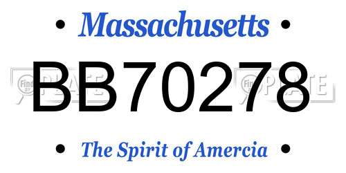 BB70278 Massachusetts License Plate