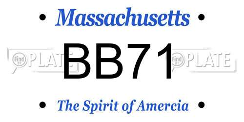 BB71 Massachusetts License Plate
