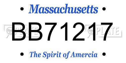 BB71217 Massachusetts License Plate