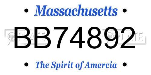 BB74892 Massachusetts License Plate