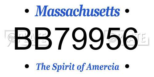 BB79956 Massachusetts License Plate