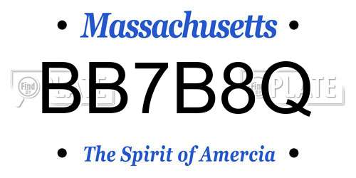 BB7B8Q Massachusetts License Plate