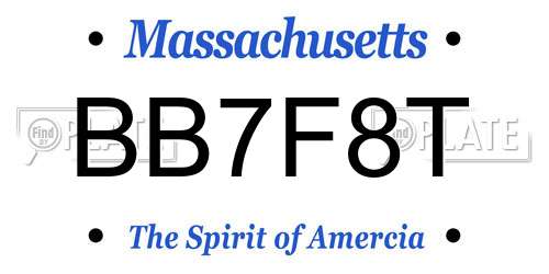 BB7F8T Massachusetts License Plate