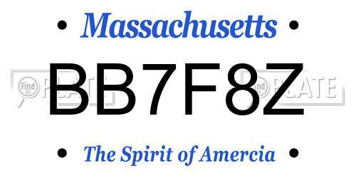 BB7F8Z Massachusetts License Plate