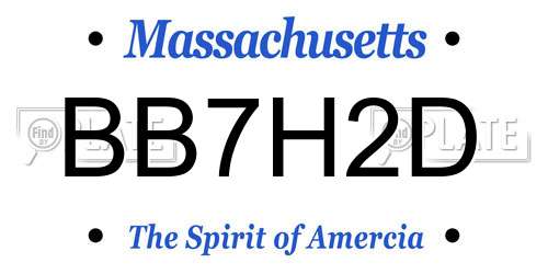 BB7H2D Massachusetts License Plate