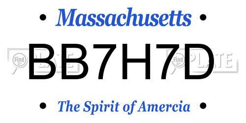 BB7H7D Massachusetts License Plate