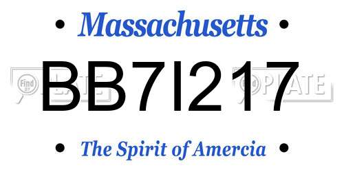 BB7I217 Massachusetts License Plate