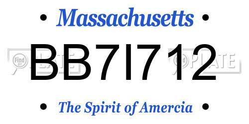 BB7I712 Massachusetts License Plate