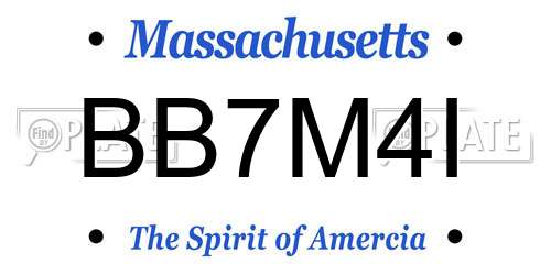 BB7M4I Massachusetts License Plate