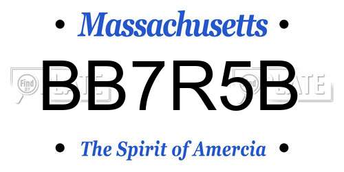 BB7R5B Massachusetts License Plate