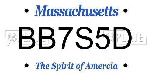 BB7S5D Massachusetts License Plate