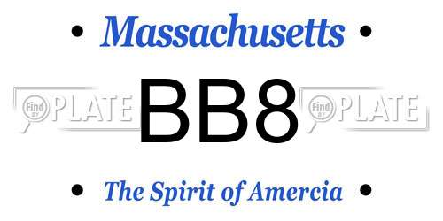 BB8 Massachusetts License Plate