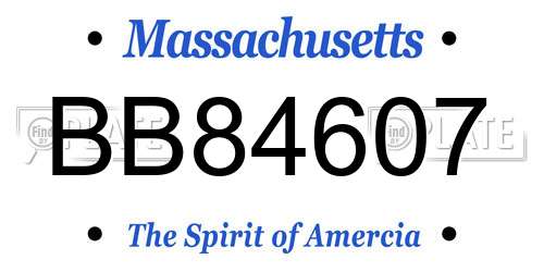 BB84607 Massachusetts License Plate