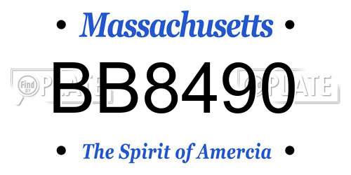 BB8490 Massachusetts License Plate