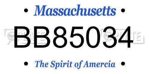 BB85034 Massachusetts License Plate
