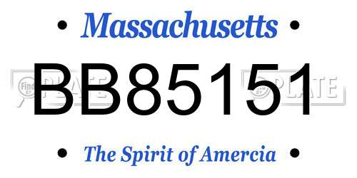 BB85151 Massachusetts License Plate