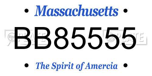 BB85555 Massachusetts License Plate