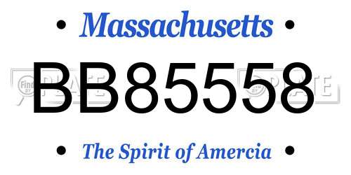 BB85558 Massachusetts License Plate