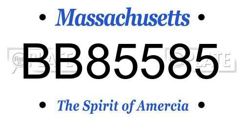 BB85585 Massachusetts License Plate