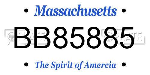 BB85885 Massachusetts License Plate