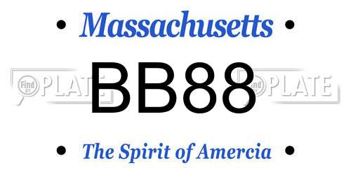 BB88 Massachusetts License Plate