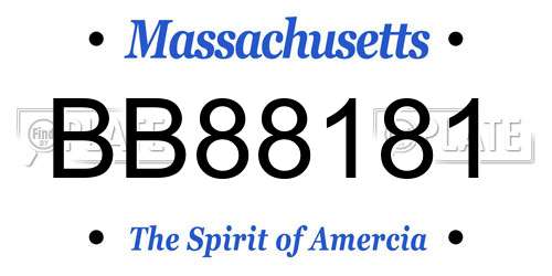 BB88181 Massachusetts License Plate
