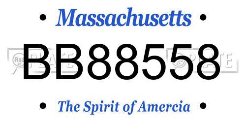 BB88558 Massachusetts License Plate
