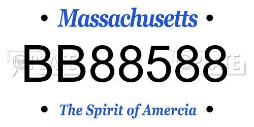 BB88588 Massachusetts License Plate