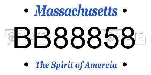 BB88858 Massachusetts License Plate