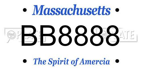 BB8888 Massachusetts License Plate