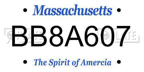 BB8A607 Massachusetts License Plate