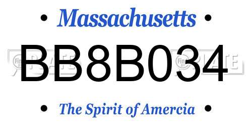 BB8B034 Massachusetts License Plate