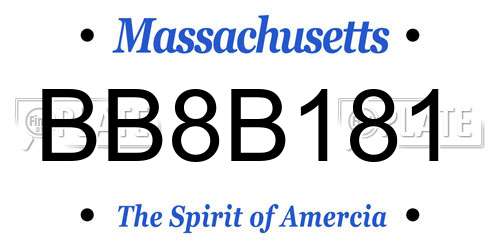 BB8B181 Massachusetts License Plate
