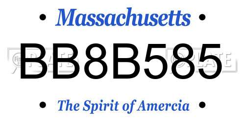 BB8B585 Massachusetts License Plate