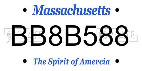 BB8B588 Massachusetts License Plate
