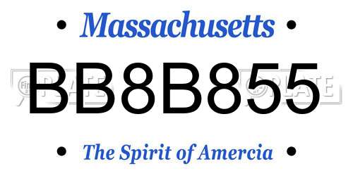 BB8B855 Massachusetts License Plate