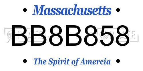 BB8B858 Massachusetts License Plate