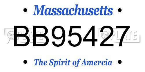 BB95427 Massachusetts License Plate