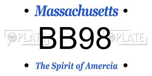 BB98 Massachusetts License Plate
