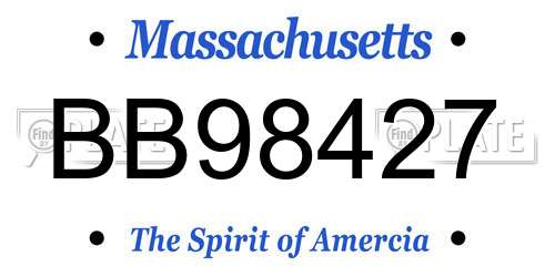 BB98427 Massachusetts License Plate