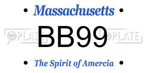BB99 Massachusetts License Plate