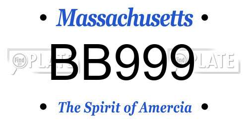 BB999 Massachusetts License Plate