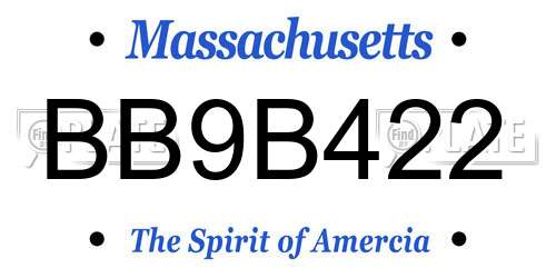 BB9B422 Massachusetts License Plate